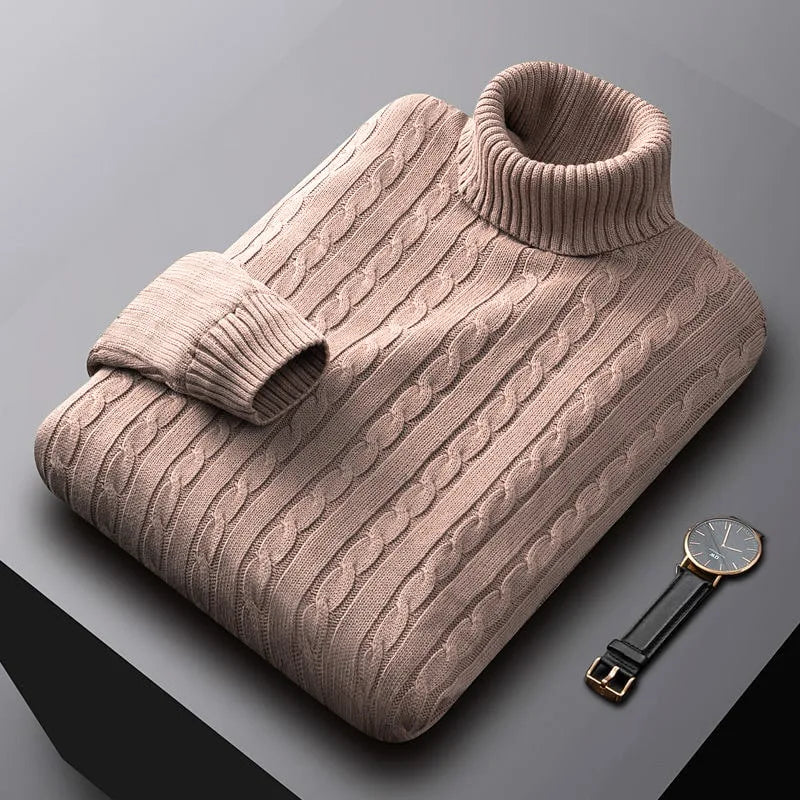 Gio™ | Pleteni vuneni pulover s dolčevitom za muškarce