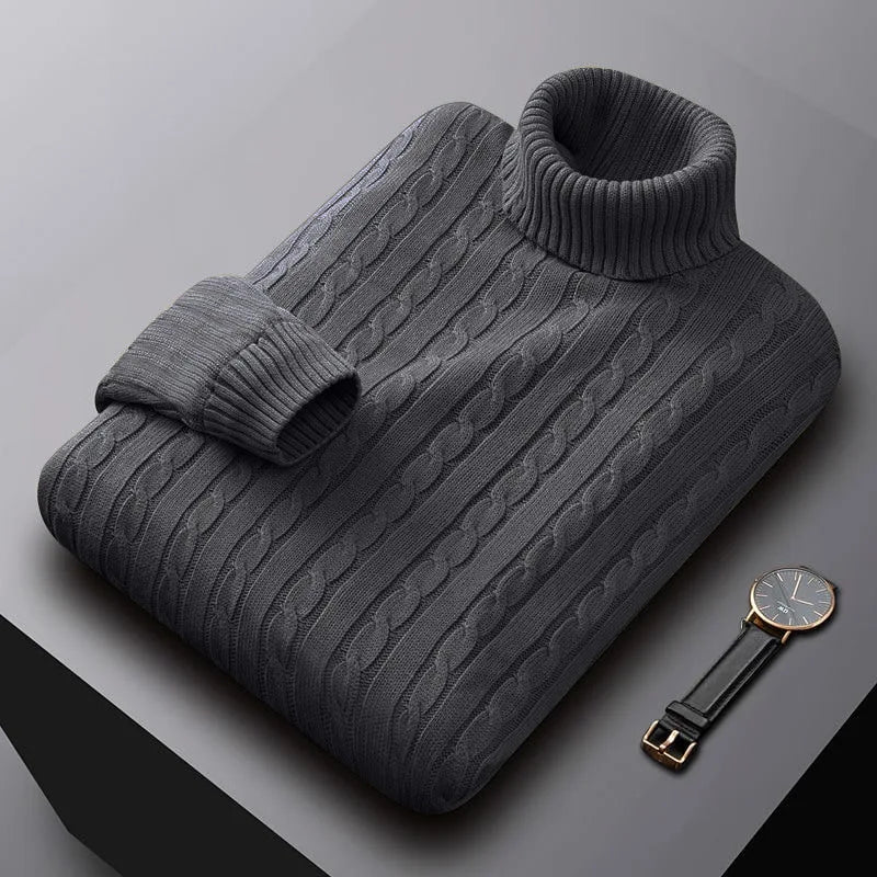 Gio™ | Pleteni vuneni pulover s dolčevitom za muškarce
