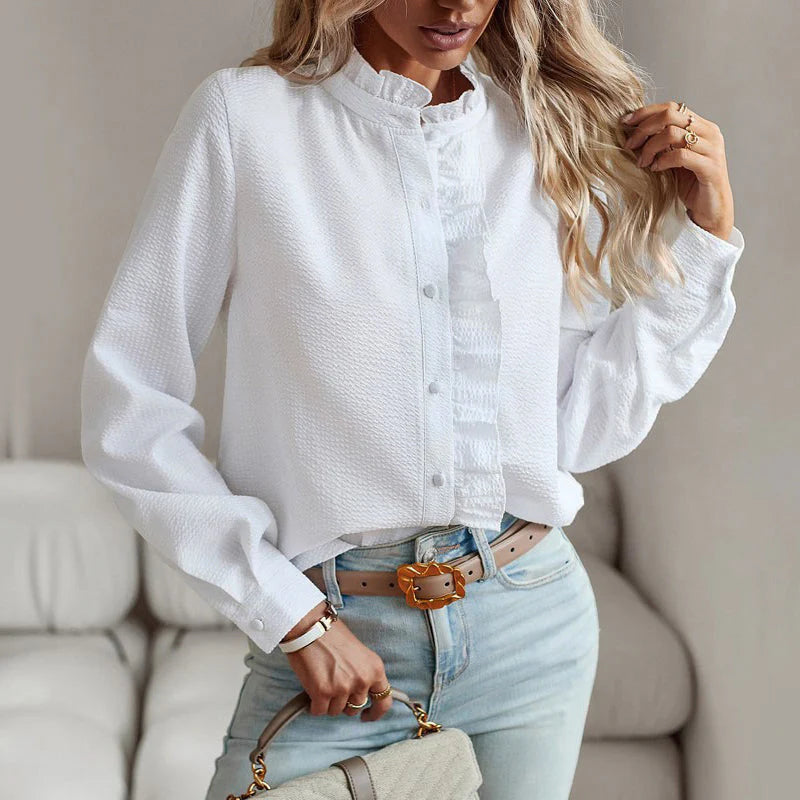 Bianca | Elegantna pamučna bluza s volanima